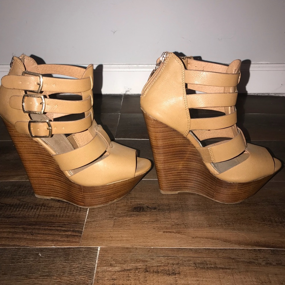 Tan Aldo wedges